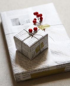 newspaper giftwrap