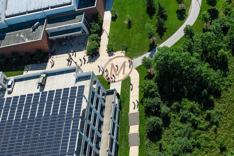 Solar Panels with M circle