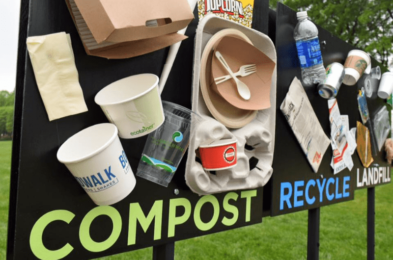 Compost signage at an event