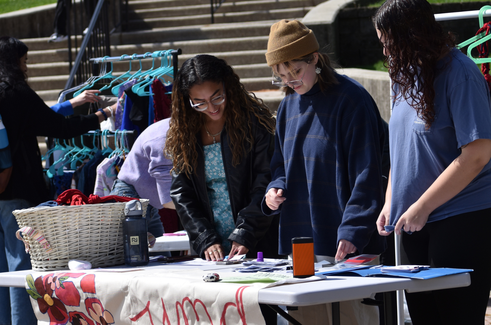 Students at table with activity