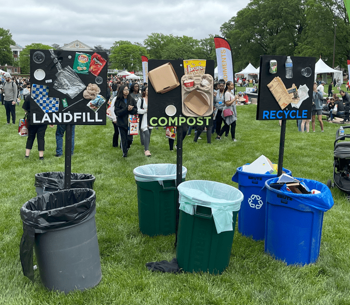 Waste Sorting station at Maryland Day