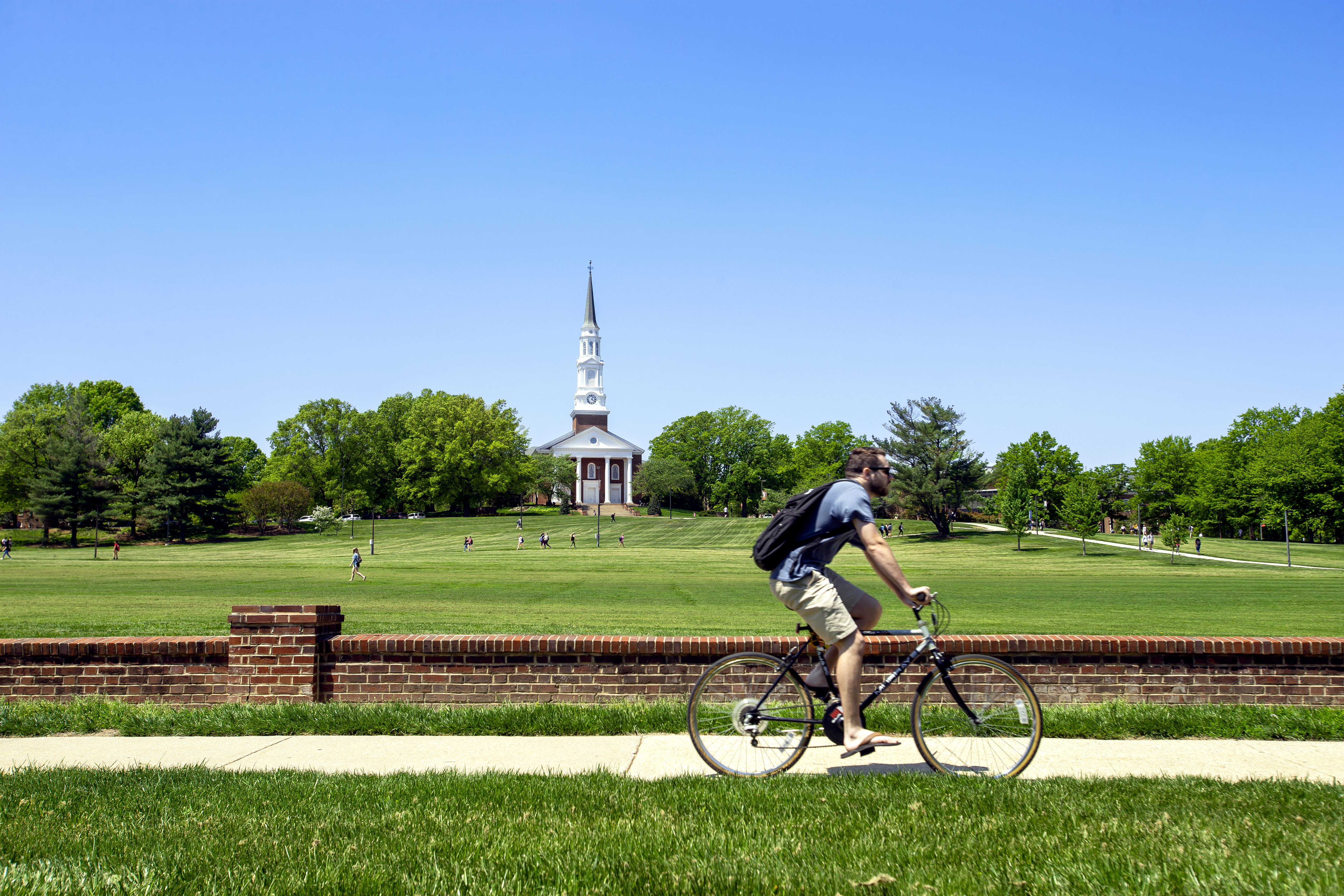 Biking near chapel