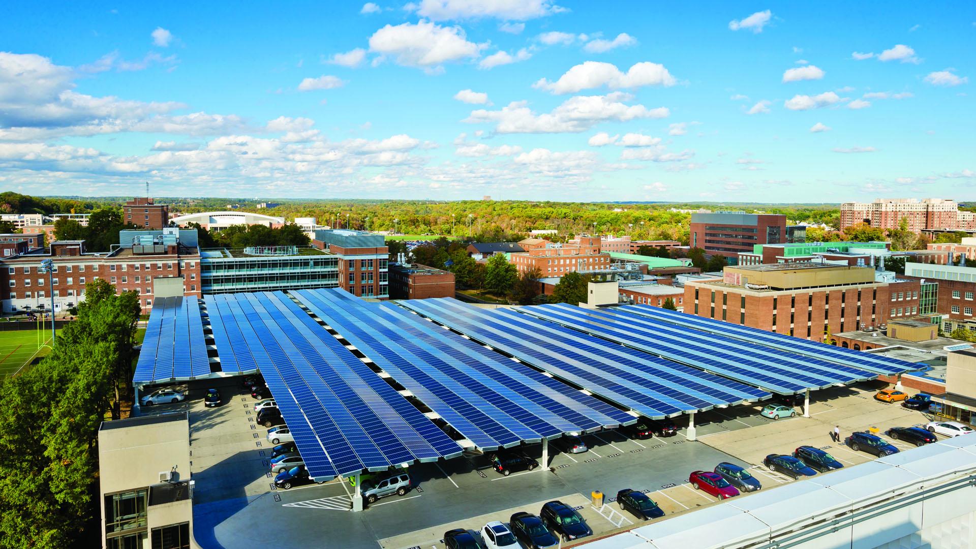 Solar panels on Regents Garage