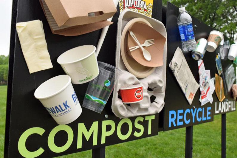 Waste sorting sign at MD Day