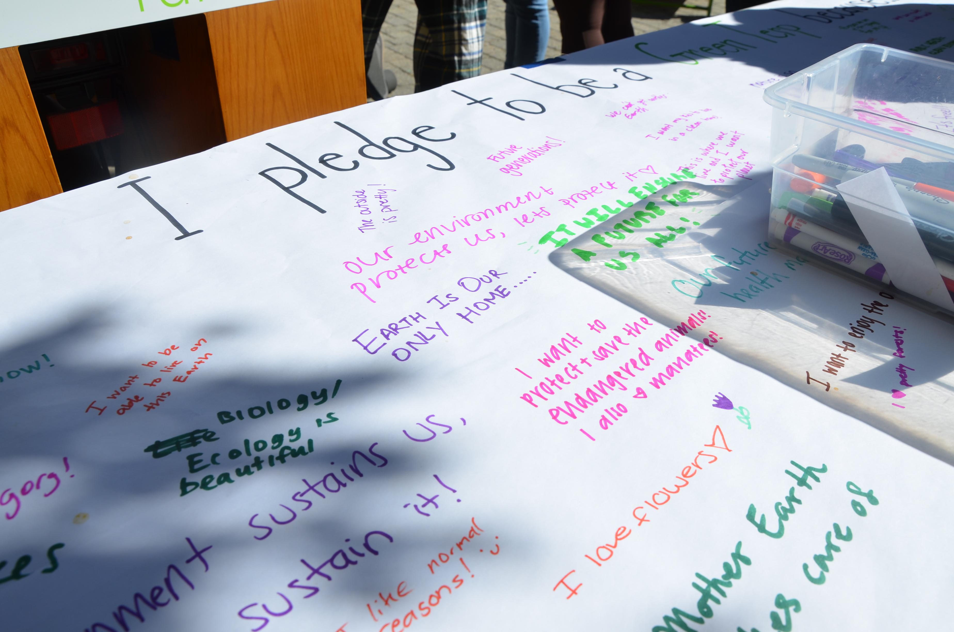 Image of the pledge that students were able to take to be a Green Terp