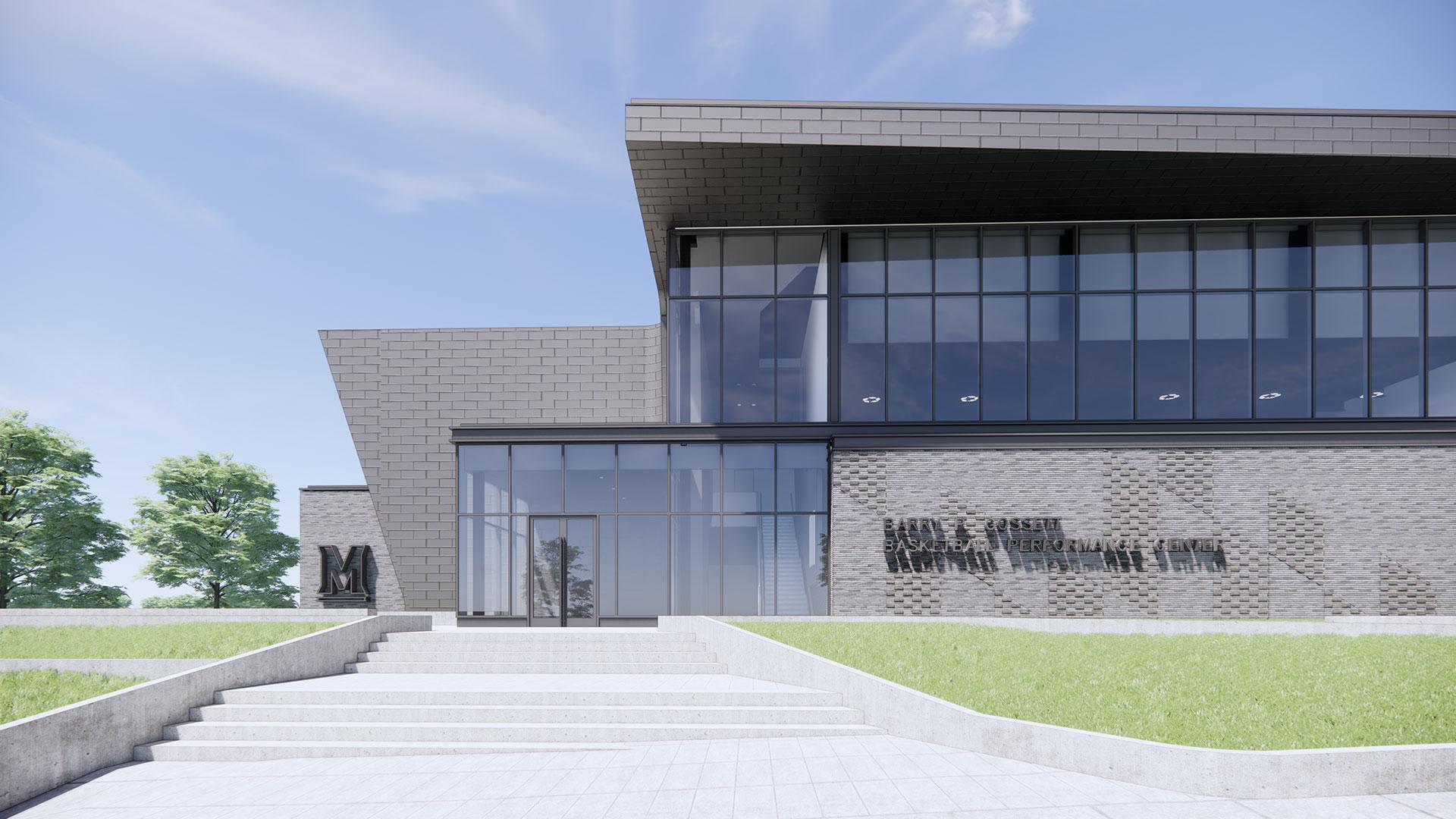 Image of a new basketball practice facility