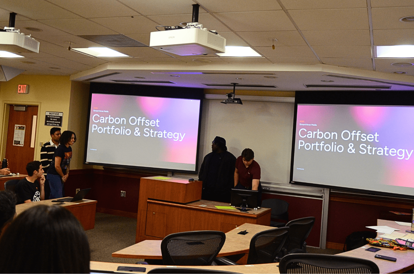 StreamVerse Media presenting their company and portfolio to the class